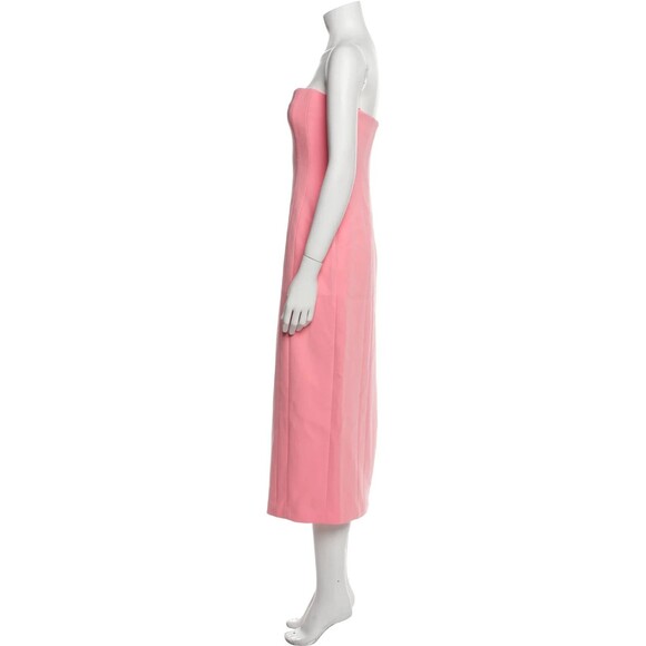A.L.C. women Elizabeth Strapless Sheath Midi Dress size 6 Grapefruit Coral Pink - Picture 5 of 10